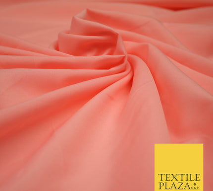 PEACH PINK Plain Dyed Soft Powder Crepe Matt Lining Dress 100% Polyester Budget Fabric 44" 3257