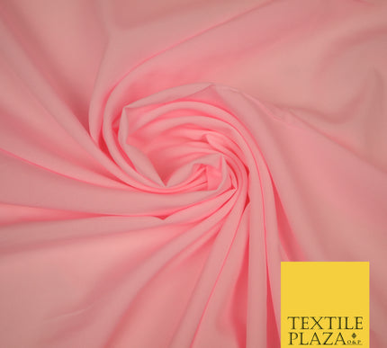BABY PINK Plain Dyed Soft Powder Crepe Matt Lining Dress 100% Polyester Budget Fabric 44" 3258