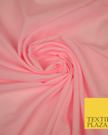 BABY PINK Plain Dyed Soft Powder Crepe Matt Lining Dress 100% Polyester Budget Fabric 44" 3258