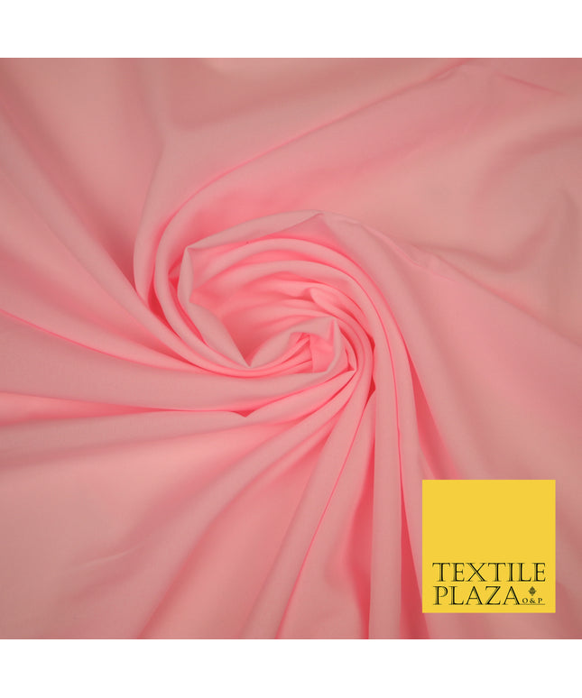 BABY PINK Plain Dyed Soft Powder Crepe Matt Lining Dress 100% Polyester Budget Fabric 44" 3258