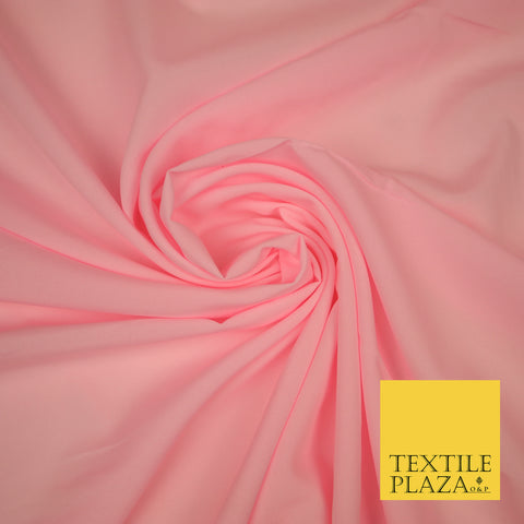 BABY PINK Plain Dyed Soft Powder Crepe Matt Lining Dress 100% Polyester Budget Fabric 44" 3258