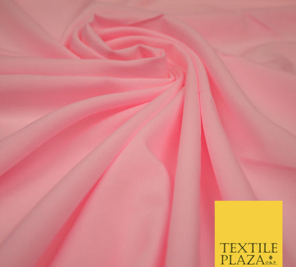 BABY PINK Plain Dyed Soft Powder Crepe Matt Lining Dress 100% Polyester Budget Fabric 44" 3258