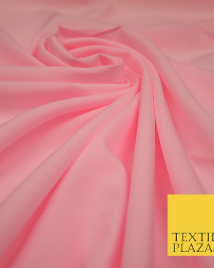 BABY PINK Plain Dyed Soft Powder Crepe Matt Lining Dress 100% Polyester Budget Fabric 44" 3258