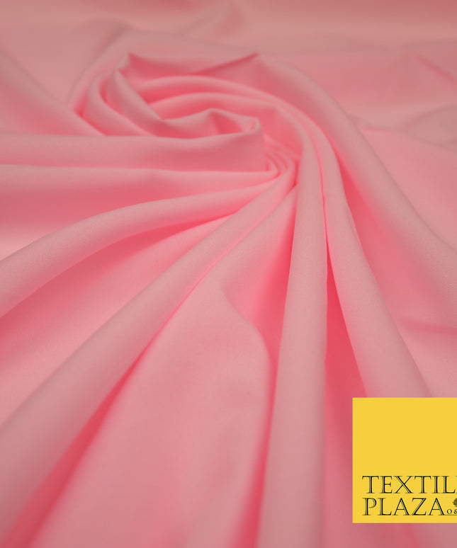 BABY PINK Plain Dyed Soft Powder Crepe Matt Lining Dress 100% Polyester Budget Fabric 44" 3258