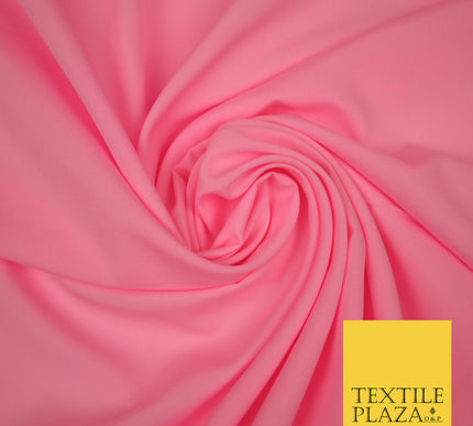 BUBBLEGUM PINK Plain Dyed Soft Powder Crepe Matt Lining Dress 100% Polyester Budget Fabric 44" 3260