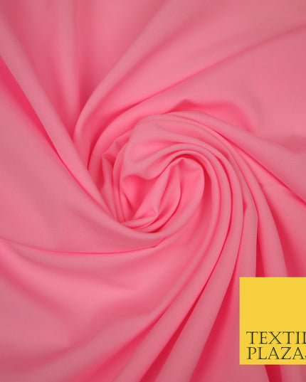 BUBBLEGUM PINK Plain Dyed Soft Powder Crepe Matt Lining Dress 100% Polyester Budget Fabric 44" 3260