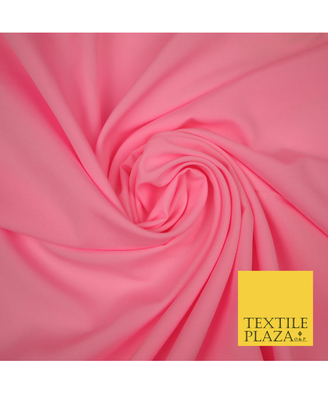 BUBBLEGUM PINK Plain Dyed Soft Powder Crepe Matt Lining Dress 100% Polyester Budget Fabric 44" 3260