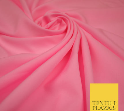 BUBBLEGUM PINK Plain Dyed Soft Powder Crepe Matt Lining Dress 100% Polyester Budget Fabric 44" 3260