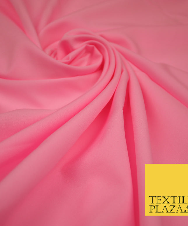 BUBBLEGUM PINK Plain Dyed Soft Powder Crepe Matt Lining Dress 100% Polyester Budget Fabric 44" 3260