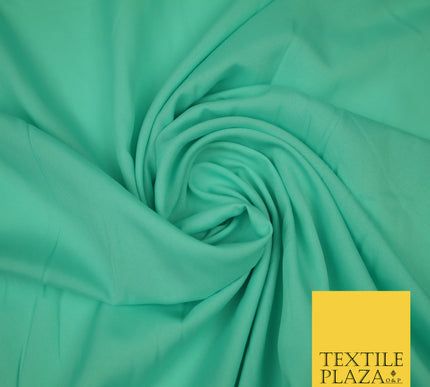 AQUAMARINE Plain Dyed Soft Powder Crepe Matt Lining Dress 100% Polyester Budget Fabric 44" 3262