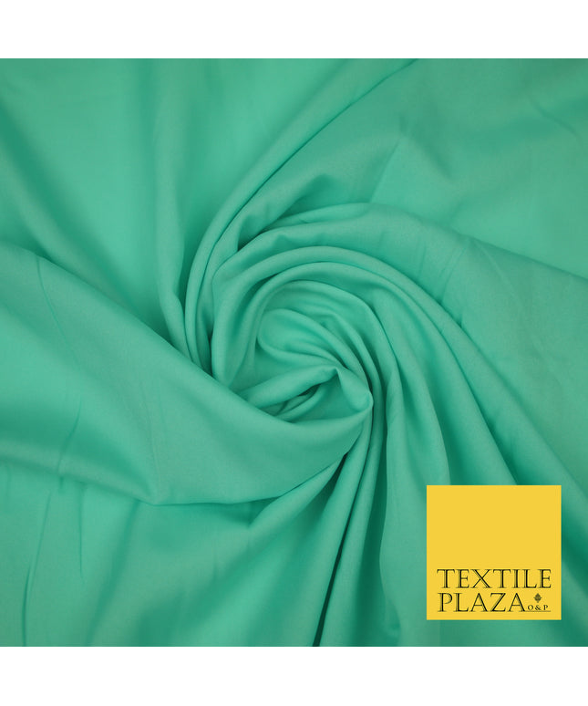 AQUAMARINE Plain Dyed Soft Powder Crepe Matt Lining Dress 100% Polyester Budget Fabric 44" 3262