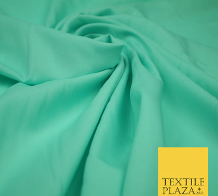 AQUAMARINE Plain Dyed Soft Powder Crepe Matt Lining Dress 100% Polyester Budget Fabric 44" 3262