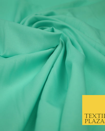 AQUAMARINE Plain Dyed Soft Powder Crepe Matt Lining Dress 100% Polyester Budget Fabric 44" 3262