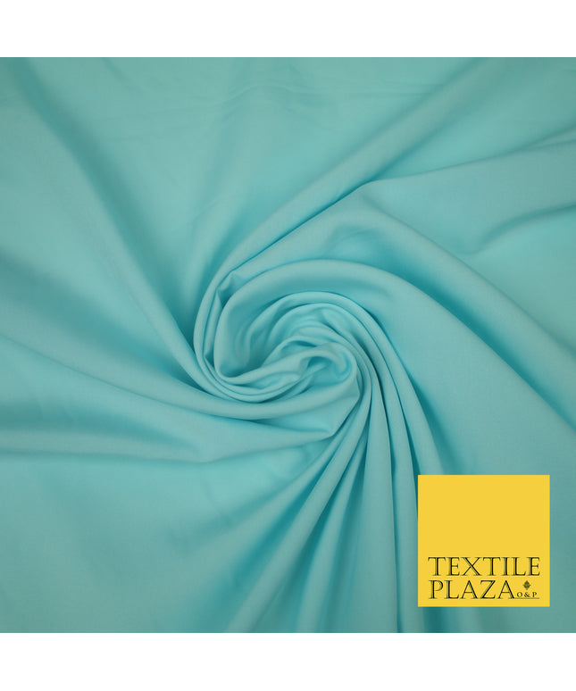 BABY BLUE Plain Dyed Soft Powder Crepe Matt Lining Dress 100% Polyester Budget Fabric 44" 3263