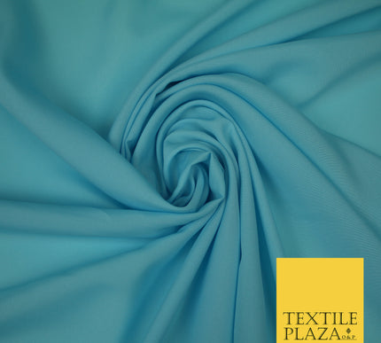 SKY BLUE Plain Dyed Soft Powder Crepe Matt Lining Dress 100% Polyester Budget Fabric 44" 3264