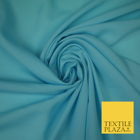 SKY BLUE Plain Dyed Soft Powder Crepe Matt Lining Dress 100% Polyester Budget Fabric 44" 3264