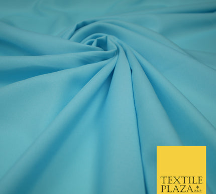 SKY BLUE Plain Dyed Soft Powder Crepe Matt Lining Dress 100% Polyester Budget Fabric 44" 3264