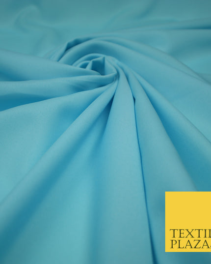 SKY BLUE Plain Dyed Soft Powder Crepe Matt Lining Dress 100% Polyester Budget Fabric 44" 3264
