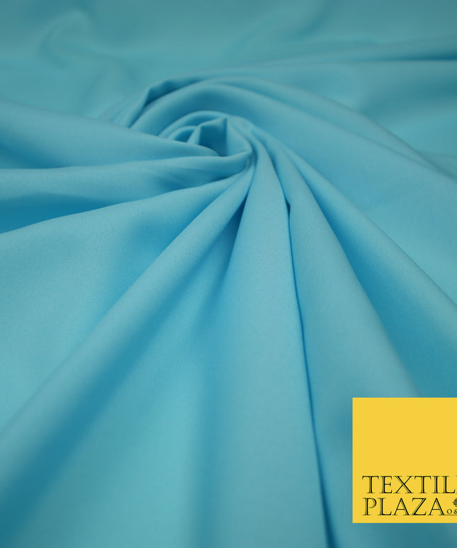 SKY BLUE Plain Dyed Soft Powder Crepe Matt Lining Dress 100% Polyester Budget Fabric 44" 3264
