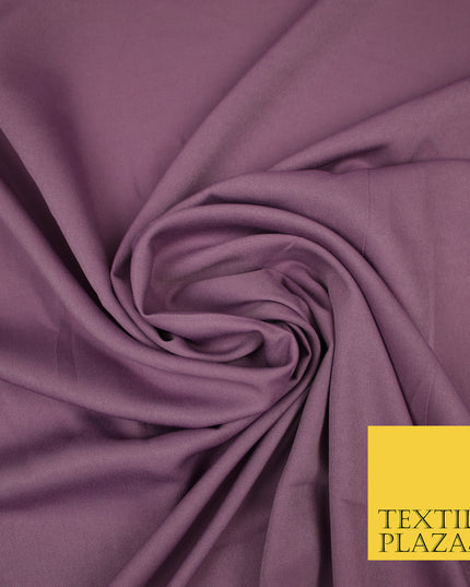 MAUVE Plain Dyed Soft Powder Crepe Matt Lining Dress 100% Polyester Budget Fabric 44" 3267