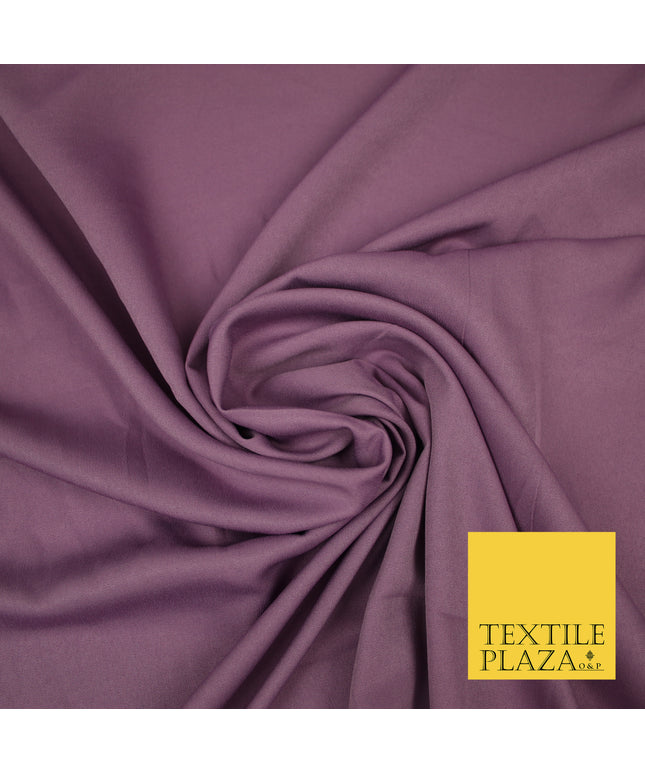 MAUVE Plain Dyed Soft Powder Crepe Matt Lining Dress 100% Polyester Budget Fabric 44" 3267