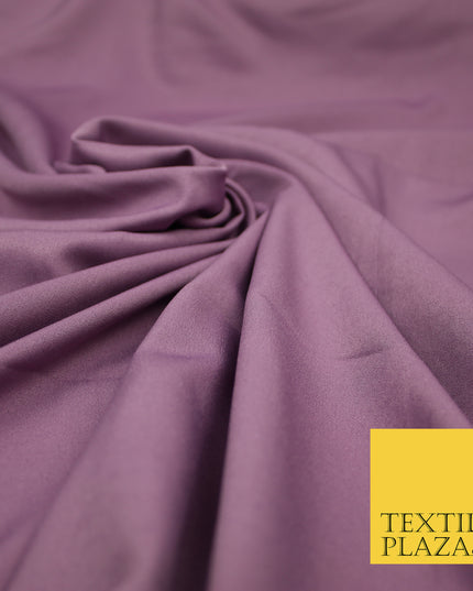 MAUVE Plain Dyed Soft Powder Crepe Matt Lining Dress 100% Polyester Budget Fabric 44" 3267