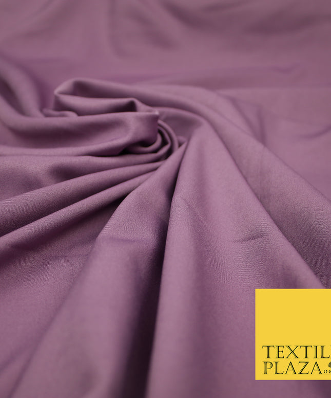MAUVE Plain Dyed Soft Powder Crepe Matt Lining Dress 100% Polyester Budget Fabric 44" 3267