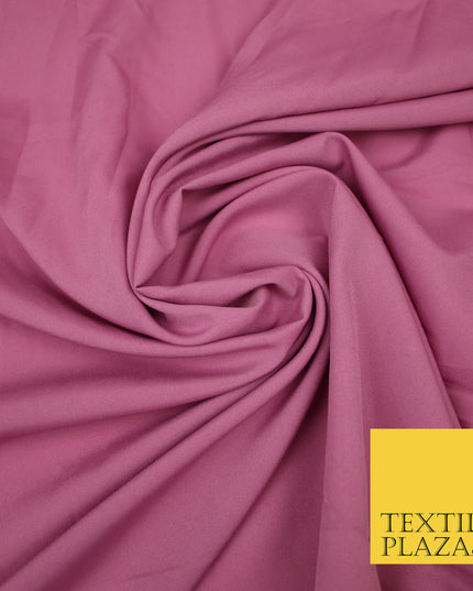 DUSTY PINK 2 Plain Dyed Soft Powder Crepe Matt Lining Dress 100% Polyester Budget Fabric 44" 3269