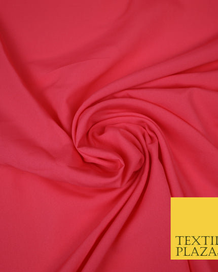 CORAL PINK Plain Dyed Soft Powder Crepe Matt Lining Dress 100% Polyester Budget Fabric 44" 3270
