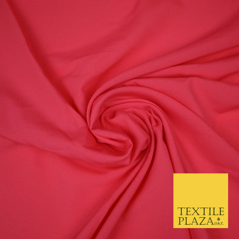 CORAL PINK Plain Dyed Soft Powder Crepe Matt Lining Dress 100% Polyester Budget Fabric 44" 3270