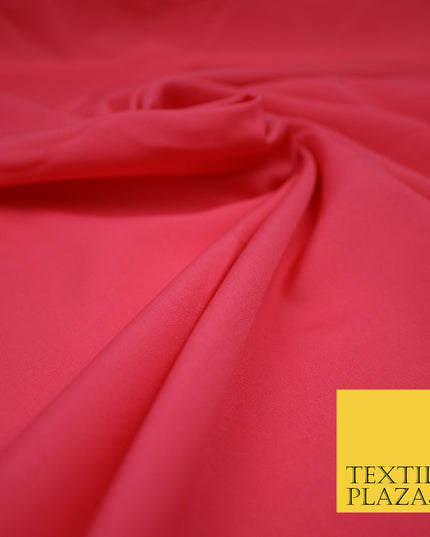 CORAL PINK Plain Dyed Soft Powder Crepe Matt Lining Dress 100% Polyester Budget Fabric 44" 3270