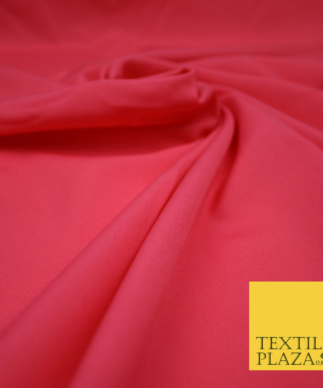 CORAL PINK Plain Dyed Soft Powder Crepe Matt Lining Dress 100% Polyester Budget Fabric 44" 3270