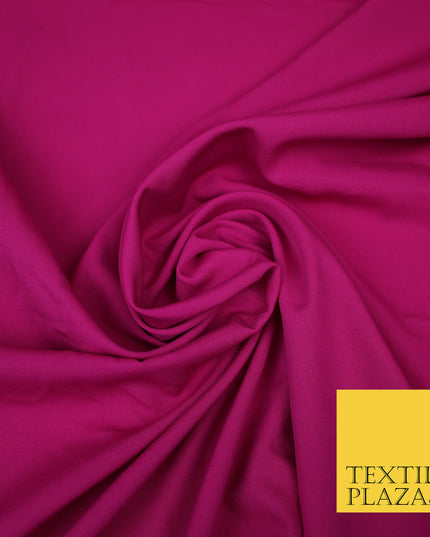 CERISE PINK Plain Dyed Soft Powder Crepe Matt Lining Dress 100% Polyester Budget Fabric 44" 3272