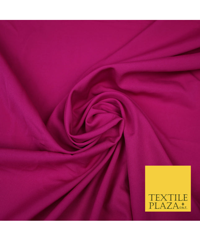 CERISE PINK Plain Dyed Soft Powder Crepe Matt Lining Dress 100% Polyester Budget Fabric 44" 3272