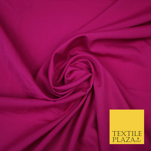 CERISE PINK Plain Dyed Soft Powder Crepe Matt Lining Dress 100% Polyester Budget Fabric 44" 3272