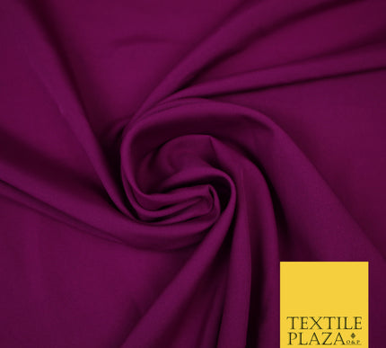 MAGENTA Plain Dyed Soft Powder Crepe Matt Lining Dress 100% Polyester Budget Fabric 44" 3273