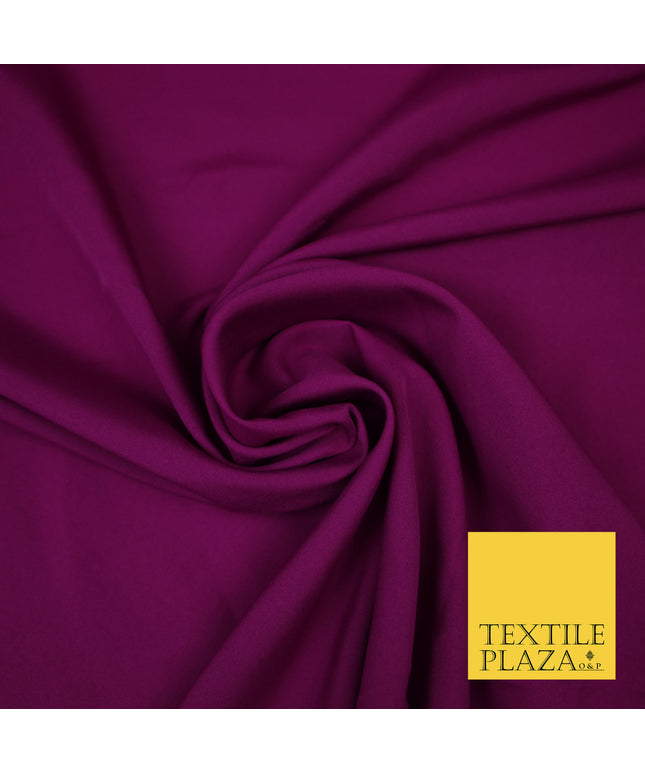 MAGENTA Plain Dyed Soft Powder Crepe Matt Lining Dress 100% Polyester Budget Fabric 44" 3273