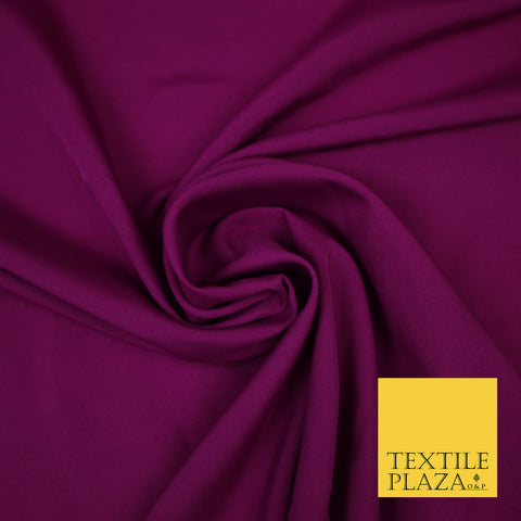 MAGENTA Plain Dyed Soft Powder Crepe Matt Lining Dress 100% Polyester Budget Fabric 44" 3273