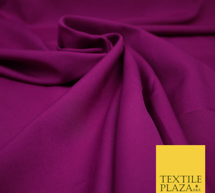 MAGENTA Plain Dyed Soft Powder Crepe Matt Lining Dress 100% Polyester Budget Fabric 44" 3273