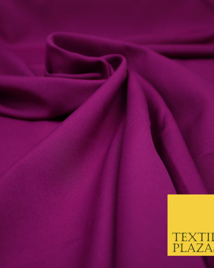 MAGENTA Plain Dyed Soft Powder Crepe Matt Lining Dress 100% Polyester Budget Fabric 44" 3273