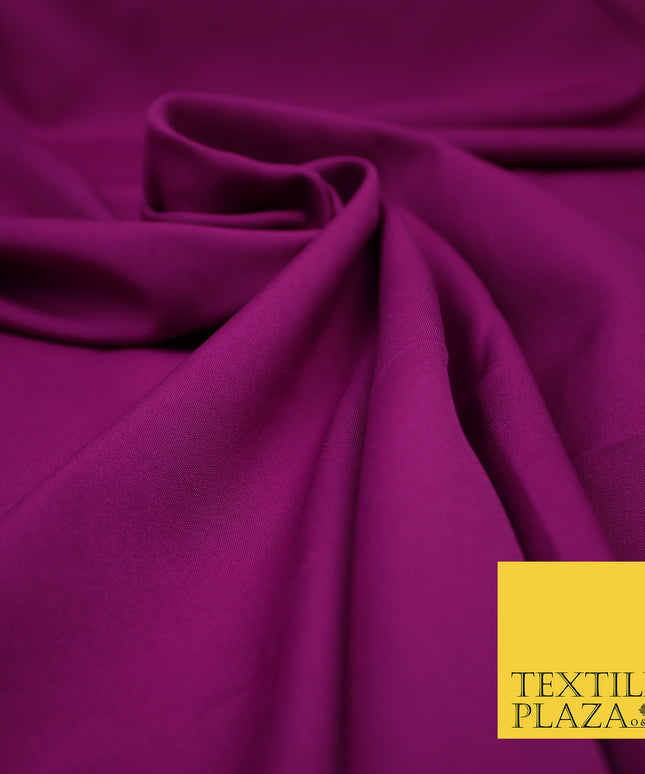 MAGENTA Plain Dyed Soft Powder Crepe Matt Lining Dress 100% Polyester Budget Fabric 44" 3273