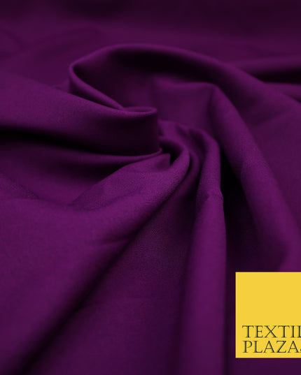 PLUM Plain Dyed Soft Powder Crepe Matt Lining Dress 100% Polyester Budget Fabric 44" 3274