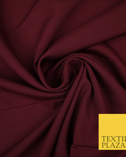 MAROON Plain Dyed Soft Powder Crepe Matt Lining Dress 100% Polyester Budget Fabric 44" 3276