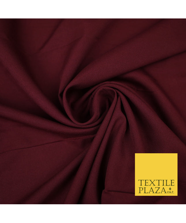 MAROON Plain Dyed Soft Powder Crepe Matt Lining Dress 100% Polyester Budget Fabric 44" 3276