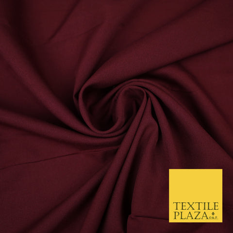 MAROON Plain Dyed Soft Powder Crepe Matt Lining Dress 100% Polyester Budget Fabric 44" 3276