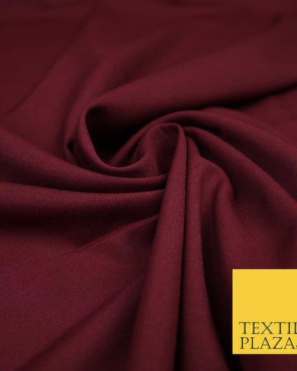 MAROON Plain Dyed Soft Powder Crepe Matt Lining Dress 100% Polyester Budget Fabric 44" 3276