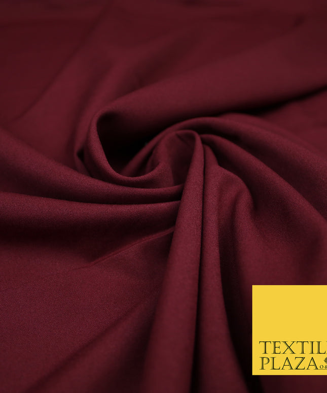 MAROON Plain Dyed Soft Powder Crepe Matt Lining Dress 100% Polyester Budget Fabric 44" 3276