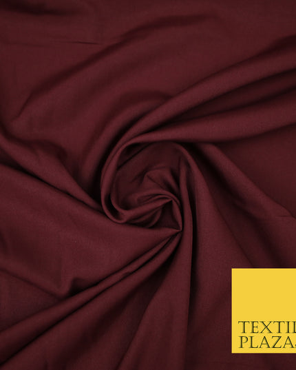 WINE BURGUNDY Plain Dyed Soft Powder Crepe Matt Lining Dress 100% Polyester Budget Fabric 44" 3277