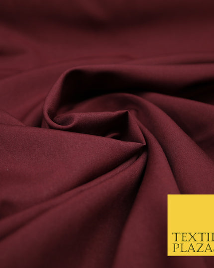 WINE BURGUNDY Plain Dyed Soft Powder Crepe Matt Lining Dress 100% Polyester Budget Fabric 44" 3277