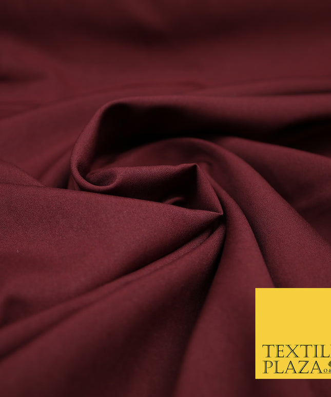 WINE BURGUNDY Plain Dyed Soft Powder Crepe Matt Lining Dress 100% Polyester Budget Fabric 44" 3277